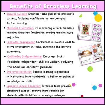 Errorless Adapted Book 2D Shape Book Heart For Special Education