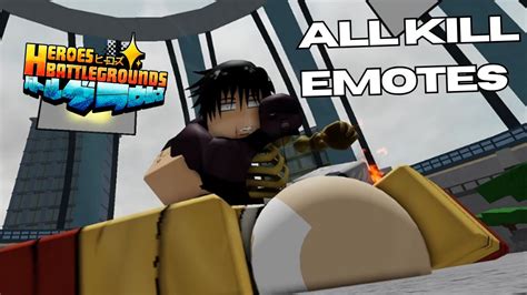 All Kill Emotes Roblox Heroes Battlegrounds Youtube