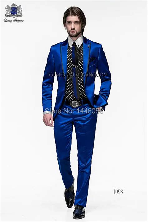 Robe Cintr E Pour Hommes Costume De Mari Smoking Bleu Royal Meilleur Costume Pour Hommes Bal