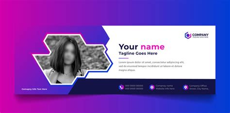 Professional Email Signature Banner Design Layout Vector Template | EPS ...