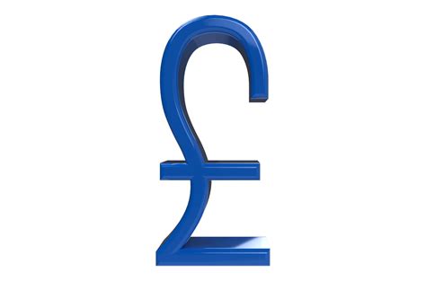 Blue Pound Sign Isolated With Transparent Background 3d Rendering