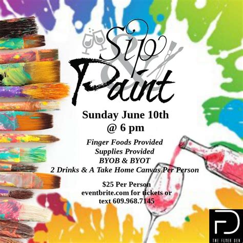 Sip And Paint Flyer Templates Printable Calendars At A Glance