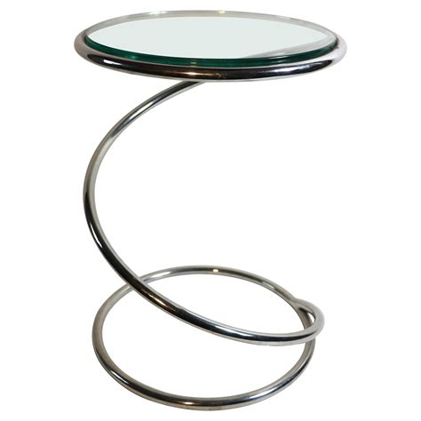 Pair Of Chrome Spiral Tables By Pace For Sale At 1stdibs