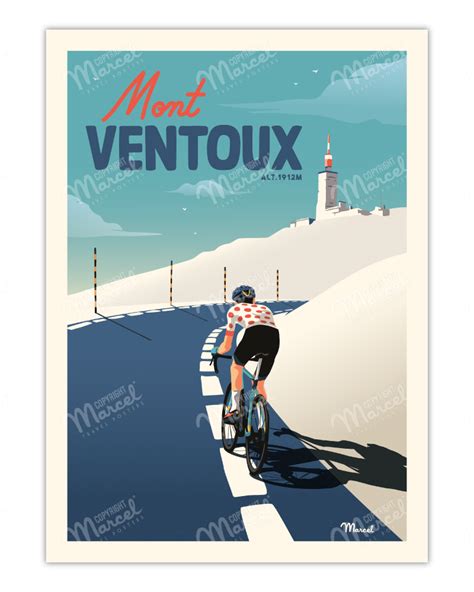 Affiche Vintage Mont Ventoux Marcel Travel Posters Taille 30 X 40 Cm