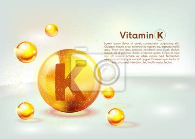 Vitamin K Gold Shining Icon Ascorbic Acid Shining Golden Substance