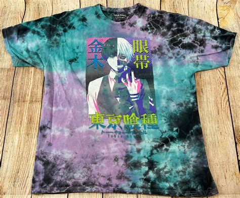 Tokyo Ghoul Anime Ken Kaneki Split Face Tie Dye T Shi Gem