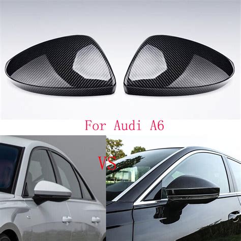 Carbon Fiber Style Car Rearview Side Mirror Cover Trim Fit For A