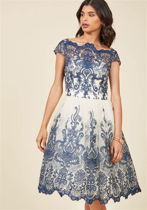 Chi Chi London Exquisite Elegance Lace Dress In Navy Modcloth Lace