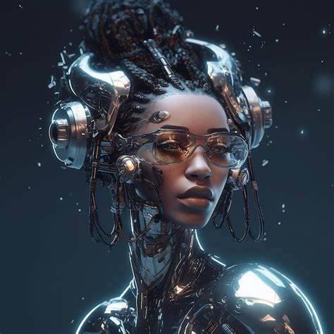 Premium AI Image | Black female future robot