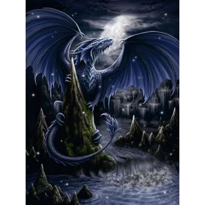 Puzzle The Blue Dragon Ravensburger 00731 1500 Teile Puzzle Drachen