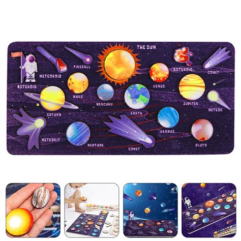 Solar System Model, 1 Set of Solar System Puzzle for Kids Wooden Solar ...