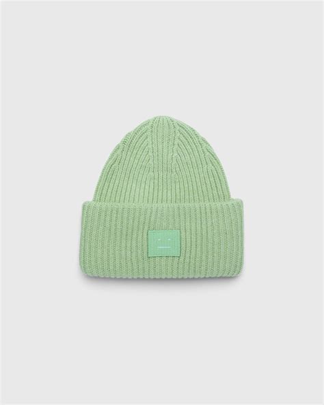 Acne Studios Knit Face Patch Beanie Pale Green Highsnobiety Shop