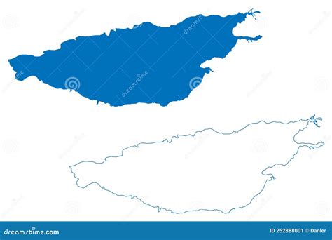 Lake Issyk-Kul Kyrgyzstan, Kyrgyz Republic Map Vector Illustration ...