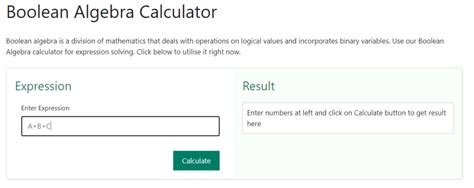 Boolean Algebra Calculator Boolean Algebra And Expression Solver