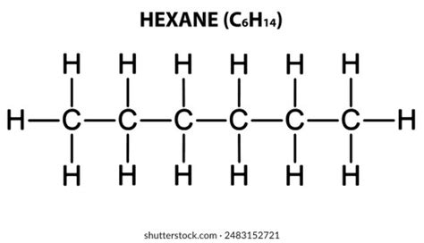 vector hexane chemical structure stock vector royalty