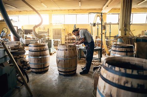 Cooper Making Barrel At The Barrel Workshop Stock Photo - Download ...