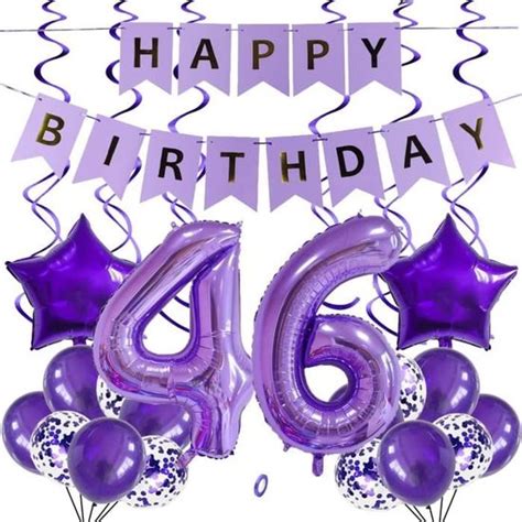 Ballons 46Ème Anniversaire Décoration Violet 40 Pouces Nombre Géant