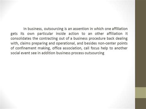 Advantages Of Outsourcing Services By Ppt Download