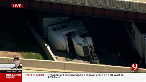 Authorities Respond To Semi Rollover Crash In Se Oklahoma City