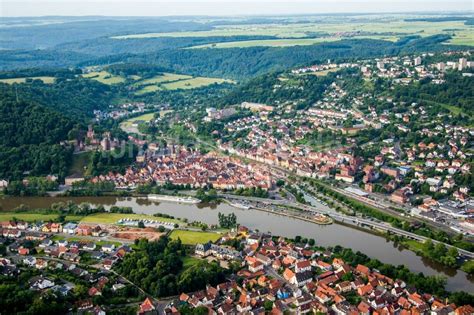 Wertheim Aus Der Vogelperspektive Uferbereiche Entlang Der Flu