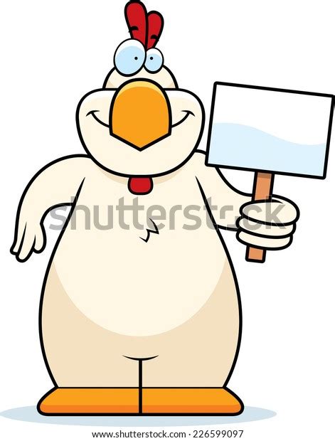 Cartoon Illustration Chicken Holding Sign Stock Vector (Royalty Free) 226599097 | Shutterstock