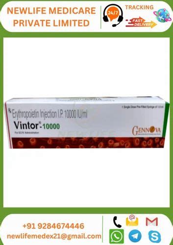 Vintor 1ok Iu Ml At Rs 1000 Piece Erythropoietin Injection In Nagpur