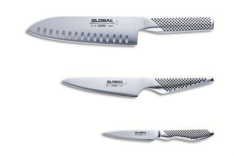 Global Hollow Ground Santoku Set G-48338 | MetroKitchen