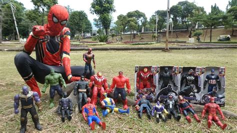 SPIDER MAN Menemukan Mainan Di Taman Hulk Toys Spiderman Toys YouTube