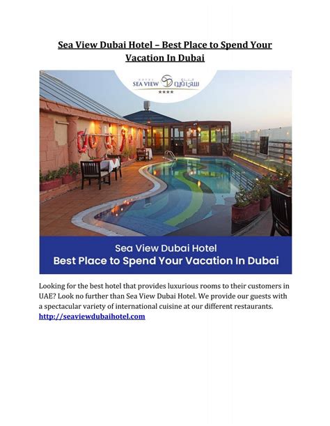 Sea View Dubai Hotel – Best Place to Spend Your Vacation In Dubai