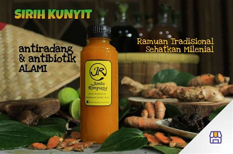 Order Online Jamu Sirih Kunyit 250ml Jamu Kekinian Jantu Rimpang