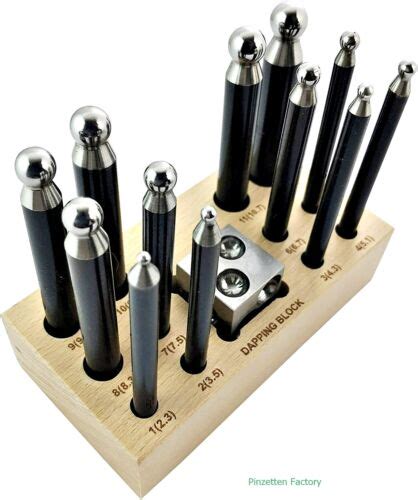 12 Teilige Stahl Doming Block Und Punch Set Dapping Craft Metal TOOLKIT