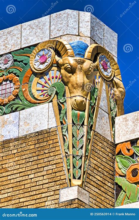 Art Deco Terra Cotta On The Historic Expo Square Pavilion Stock Photo