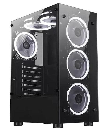 Gabinete Rise Mode Glass 06X Black Sem Fans Gabinete Magazine Luiza