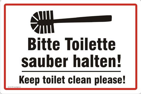 Toilette Bitte Sauber Halten Wc Aufkleber Klob Rste Deutsch Englisch