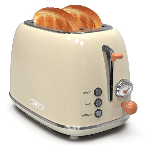 Toaster 2 Slice Kitchmix Retro Stainless Steel Toaster With 6 Settings