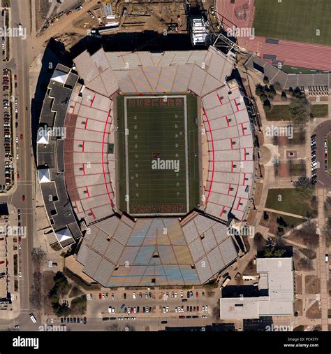 Aerial view of Stadium Memorial, Lincoln Stock Photo - Alamy