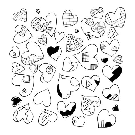 Premium Vector Heart Doodle Love Vector Illustration