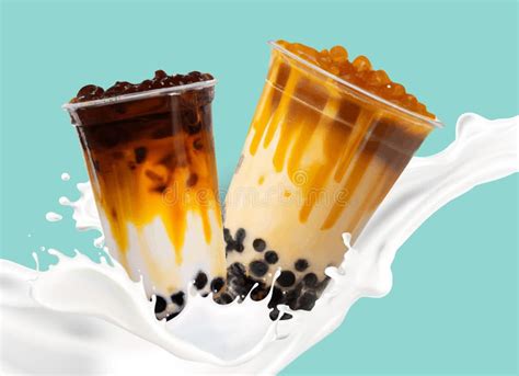 Bubble Milk Tea Pearl Milk Tea Different Sorts Of Boba Yummy Drinks Stock Vector