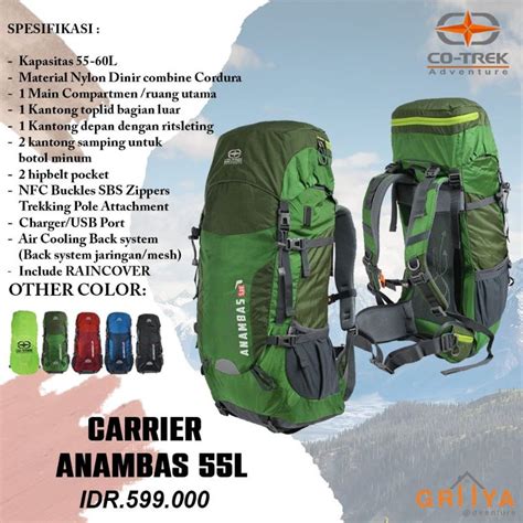 Jual Tas Carrier Co Trek Anambas 60L Original Shopee Indonesia