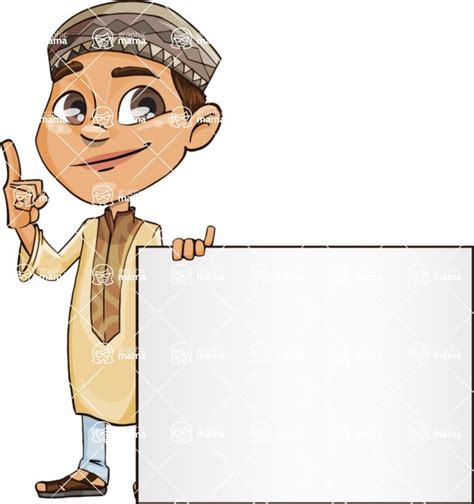 Muslim School Boy Cartoon Vector Character 112 Illustrations Presentation 1 Graphicmama