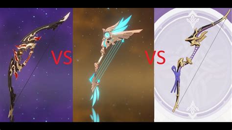 Compare Bows Rust Vs Skyward Harp Vs Hamayumi Yoimiya Genshin Impact