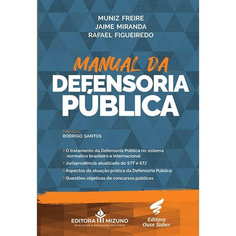 Manual Da Defensoria P Blica Compre Na Editora Mizuno