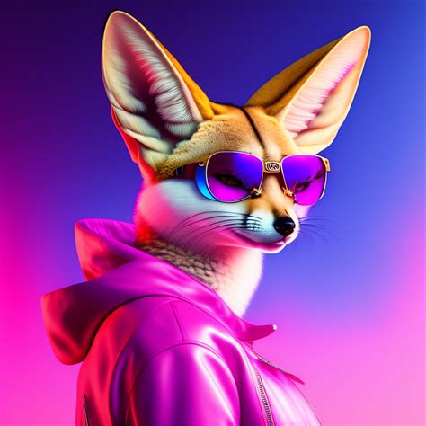 Lexica Fennec Fox Pink And Blue Mohawk Hairstyle Furry Aviator