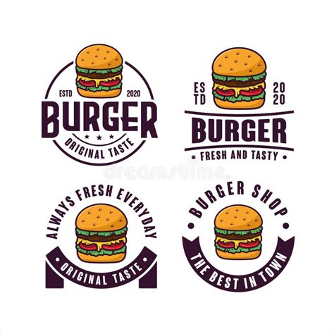 Símbolo Del Logo Del Vector De Hamburguesas Y Estilo De Diseño Plano De