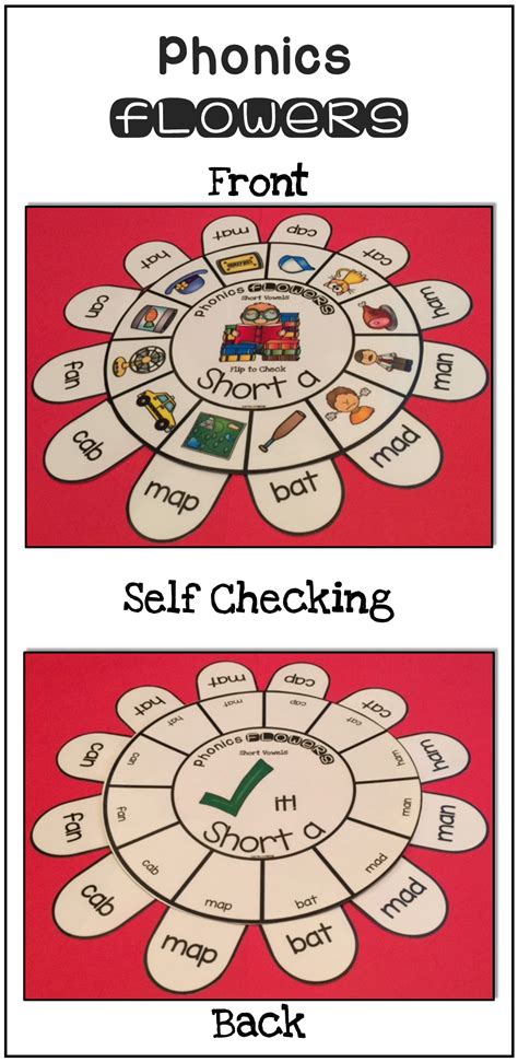 Self Checking Phonics Flowers For Short Vowels With Recording Sheet 12