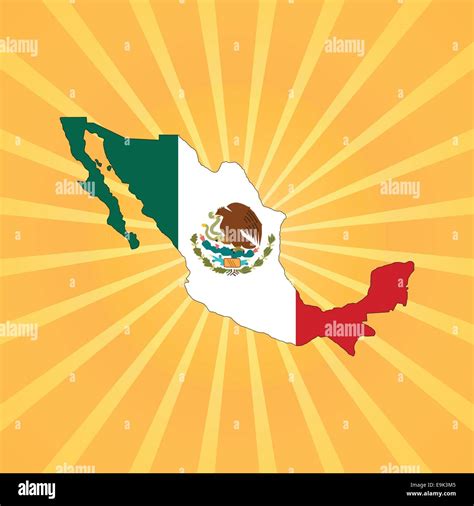 Mexico Map Flag On Sunburst Illustration Stock Vector Image And Art Alamy