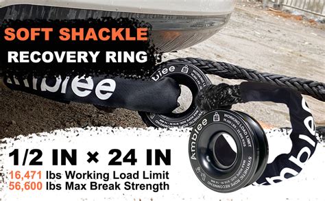 Amazon Amblee Synthetic Soft Shackle With Recovery Ring 1 2 Inch