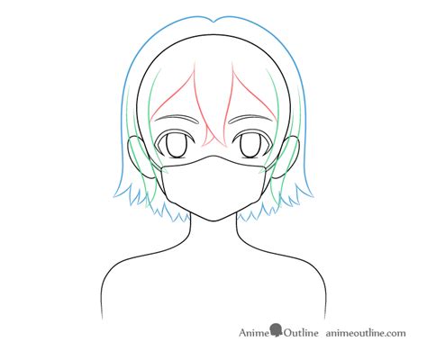 How to Draw an Anime Girl in a Mask Step by Step - AnimeOutline