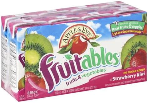 Apple Eve Fruits Vegetables Strawberry Kiwi Boxes Pack Juice