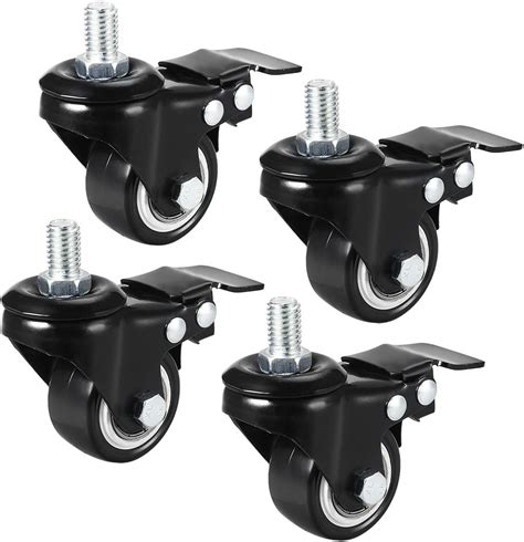 Buy Uxcell Inch Swivel Caster Wheels Pu Degree Threaded Stem